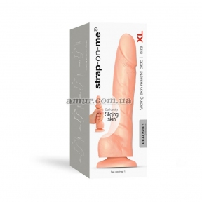 Фаллоимитатор Strap-On-Me Sliding Skin Realistic Dildo Vanille - XL, эффект подвижной кожи 5