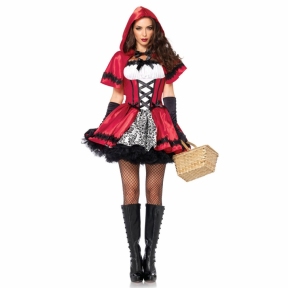 Эротический костюм Красной шапочки Leg Avenue Gothic Red Riding Hood, платье, накидка 6
