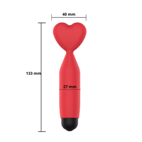 Мини-вибратор Erospace Sweet Play Mini Heart A14, красный, 10 режимов вибрации 4