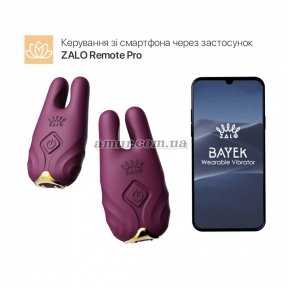 Смарт-вибратор для груди Zalo - Nave Velvet Purple, пульт ДУ, работа через приложение 1