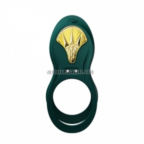 Смартэрекционное кольцо Zalo BAYEK Turquoise Green, двойное с вводимой частью, пульт ДУ 3