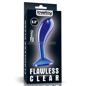 Изогнутая анальная пробка «Flawless Clear», синяя 6