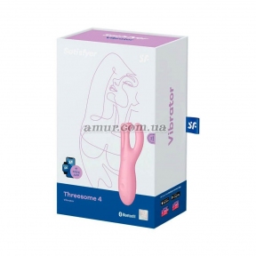 Клиторальный смарт вибратор Satisfyer Threesome 4, розовый, с тремя пальчиками 2