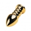 Анальная пробка «Gold anal plug Toyfa dark red round-shaped gem» 0