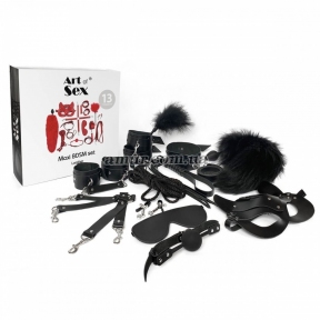 Набір Art of Sex - Maxi BDSM Set Leather, натуральна шкіра, 13 предметів, чорний 1