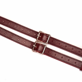 Кожаные трусы для страпона Liebe Seele Wine Red Strap on Harness, универсальный размер 6