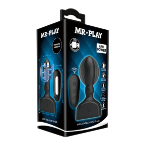 Анальная пробка Mr.Play Inflatable Anal Plug, вибрация и надувания, пульт ДУ 5