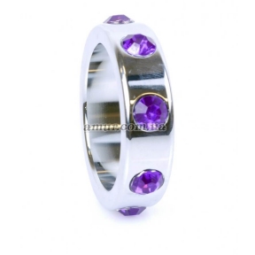 Эрекционное кольцо «Metal Cock Ring with Purple Diamonds» 2