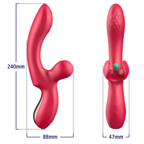 Стимулятор G-точки Erospace Sweet Play G-Spot & Clitoral Flapping A16, малиновый 7