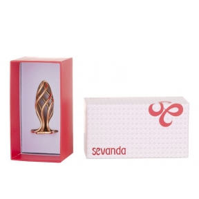 Анальна пробка LOCKINK SEVANDA Hollow Spiral Golden Metal Anal Plug - M size 2