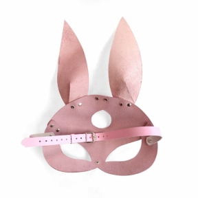 Кожаная маска Зайки Art of Sex - Bunny mask, розовая 3