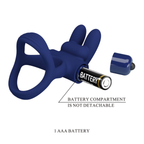 Ерекційне кільце у формі зайчика «Pretty Love II Bunny», синє, 10 режимів вібрації 6