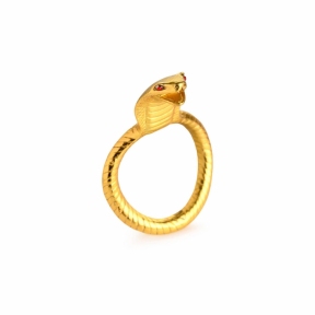 Ерекційне кільце з головою кобри Master Series: Cobra King Golden Cock Ring 0