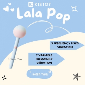 Вибратор-конфетка на палочке KISTOY Lala Pop, 2 мотора, маска на глаза в комплекте 2