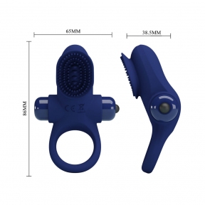 Ерекційне віброкільце «Pretty Love Vibro Penis Ring II», синє 3