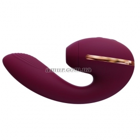 Вакуумный вибратор Kistoy Tina Mini, фиолетовый, вагинально-клиторальный 0