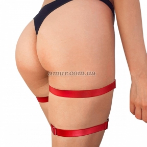 Гартери на ногу із натуральної шкіри Art of Sex - Kristina Leg Garters (2 шт), червоні 1
