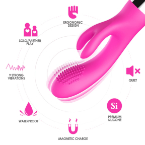 Вибратор «Boss Series Rabbit», розовый, 2 мотора, 9 режимов вибрации 1