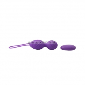 Вагінальні кульки «Ridged M-mello» фіолетові, з пультом ДУ 2