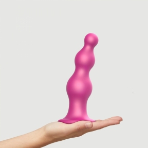 Фаллоимитатор Strap-On-Me Dildo Plug Beads Framboise Metallic XXL 0