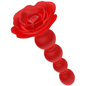 Анальний стимулятор «Rose Rotating Anal Beads», 7 вібрацій, пульт ДК 0