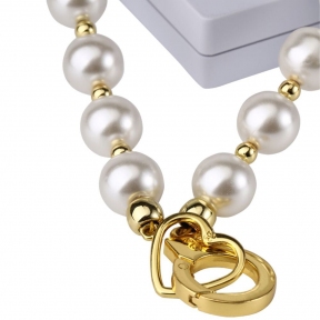 Перлинний нашийник з повідцем і наручниками LOCKINK Pearl Bondage & Restraint Set 5
