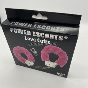Наручники з рожевим хутром «Power Escorts Love Cuffs» 0