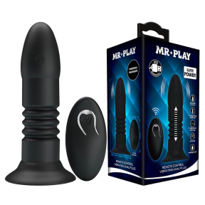 Анальна вібропробка «Mr.Play Vibrating», 4 режими вібрації та руху, пульт ДК 6