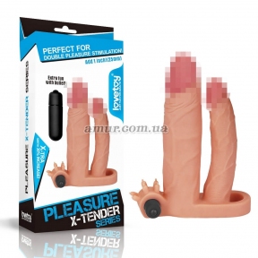 Насадка на член «Pleasure X Tender Vibrating Double Penis Sleeve Add 1» 5