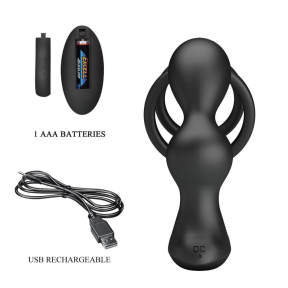 Анальная пробка с эрекционным кольцом Mr Play Remote Control, 12 вибраций 4