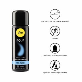 Лубрикант на водной основе pjur Aqua, эффект бархатистой кожи, 30 мл 0
