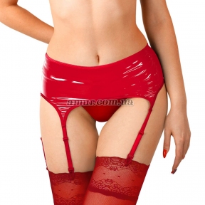 Сексуальний вініловий пояс для панчох Art of Sex - Niks, червоний