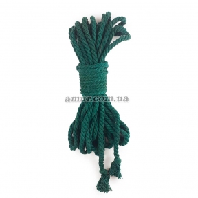 Хлопковая веревка BDSM 8 метров, 6 мм, зеленая