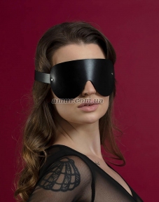 Маска на очі Feral Feelings - Blindfold Mask, натуральна шкіра, чорна