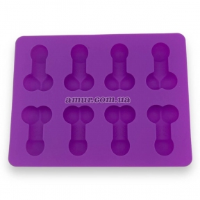 Форма для льоду у формі пенісів «Penis Ice Cube Sorter», фіолетова