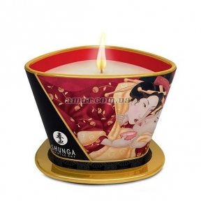 Масажна свічка Shunga Massage Candle - Sparkling Strawberry Wine, 170 мл, з афродизіаками
