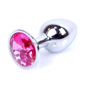 Анальная пробка «Jewellery Silver» с ярко розовым кристаллом