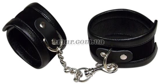 Кожаные наручники «Bad Kitty» черные