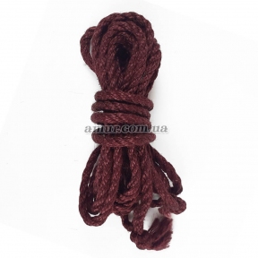Джутова мотузка BDSM 8 метрів, 6 мм, колір бургунд