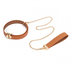 Повідець LOCKINK Tied Collar with Leash Set, коричневий