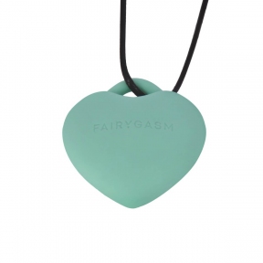 Міні-вібратор «Серце» FairyGasm PleasureStone, зелений, 9 режимів, на мотузці