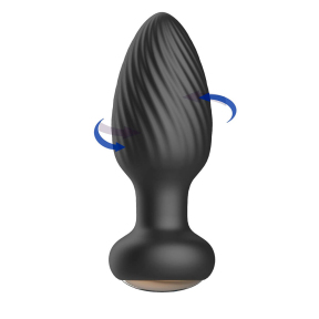 Анальна пробка з ротацією «Funejoy», чорна, 7 режимів вібрації та ротації