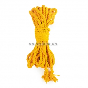 Хлопковая веревка BDSM 8 метров, 6 мм, желтая