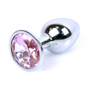 Анальная пробка «Jewellery Silver» с розовым кристаллом