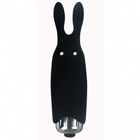 Вибропуля Adrien Lastic Pocket Vibe Rabbit, черная, со стимулирующими ушками