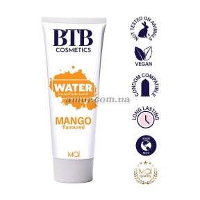 Смазка на водній основі BTB Flavored Mango, 100 мл, з ароматом манго