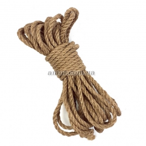 Джутова мотузка BDSM 8 метрів, 6 мм, колір натруальний
