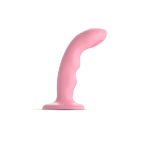 Насадка для страпона с двойной точечной пульсацией Strap-On-Me TAPPING DILDO WAVE – CORAL PINK, М