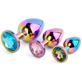 Набір анальних пробок Jewellery Multicolor, S-M-L