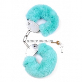 Наручники «Fetish Furry Cuffs» с голубым пушком